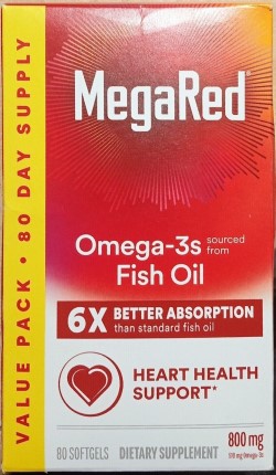 Mega Red Omega-3s Sourced from Fish Oil Value Pack 80 Softgels
