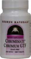 CHROMEMATE CHROMIUM GTF 200 MCG YEAST FREE 240 TABS