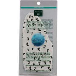 MOISTURIZING FOOT SOCKS W/FOOT PRINTS-WHITE 1 PAIR