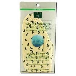 MOISTURIZING FOOT SOCKS W/FOOT PRINTS-NATURAL 1 PAIR
