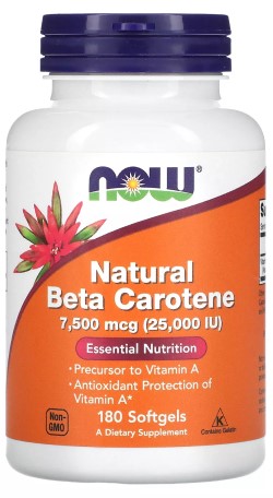 NATURAL BETA CAROTENE 25,000 IU - 180 SOFTGELS