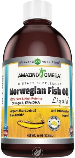 AMAZING OMEGA NORWEGIAN FISH OIL FRESH LEMON 16 OUNCE