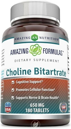 AMAZING FORMULAS CHOLINE BITARTRATE 650 MG 180 TABLET