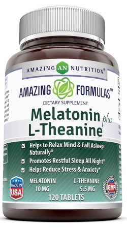 AMAZING FORMULAS MELATONIN PLUS L-THEANINE 10 MG 120 TABLET