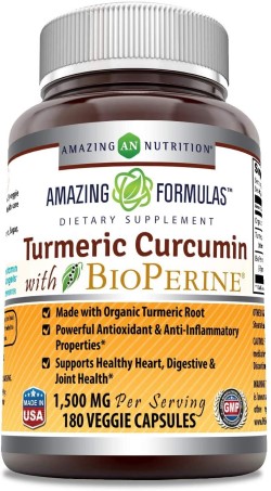 AMAZING FORMULAS TURMERIC CURCUMIN BIOPERINE 1500 MG 180 CAPVEGI