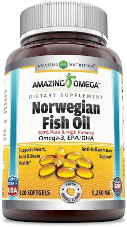 AMAZING OMEGA NORWEGIAN FISH OIL 1250 MG ORANGE 120 SOFTGEL