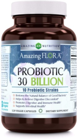 AMAZING FLORA PROBIOTIC 10 STRAINS 30 BILLION 120 CAPVEGI