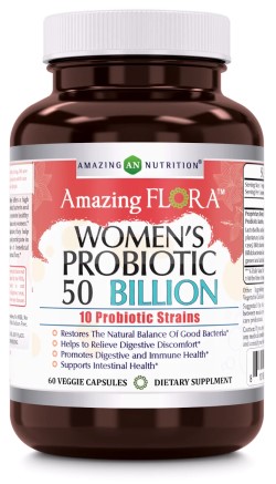 AMAZING FLORA USDA CERTIFIED ORGANIC PROBIOTIC 30 BILLION 10 PROBIOTIC STRAINS 60 TABLET