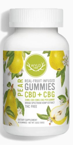 REAL-FRUIT INFUSED CBD+CBG GUMMIES PEAR 1000 MG 40 GUMMY